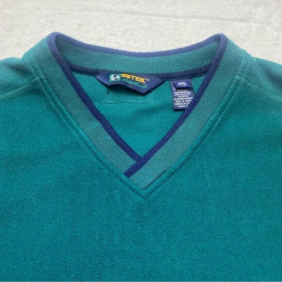 Eddie Bauer EBTEK Green V Neck Fleece Pullover Size Large - Picture 8 of 13